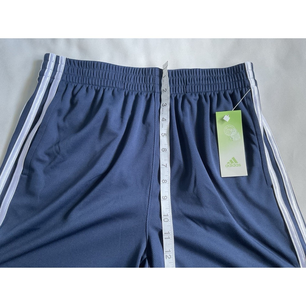 Adidas Classic 3S Youth Shorts Elastic Waistband Color Collegiate Navy Size XL - Picture 4 of 6